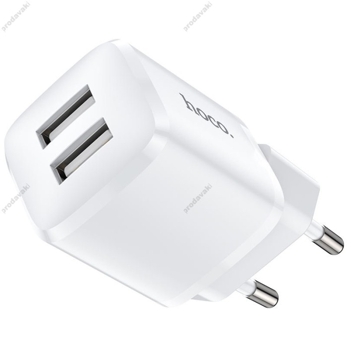 Мережевий зарядний пристрій HOCO N8 Briar dual port charger Type-C cable 12W White