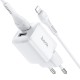 Мережевий зарядний пристрій HOCO N8 Briar dual port charger Lightning cable 12W White