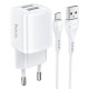 Мережевий зарядний пристрій HOCO N8 Briar dual port charger Micro USB cable 12W White