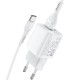 Мережевий зарядний пристрій HOCO N8 Briar dual port charger Type-C cable 12W White