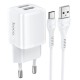 Мережевий зарядний пристрій HOCO N8 Briar dual port charger Type-C cable 12W White