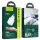 Мережевий зарядний пристрій HOCO N8 Briar dual port charger Type-C cable 12W White