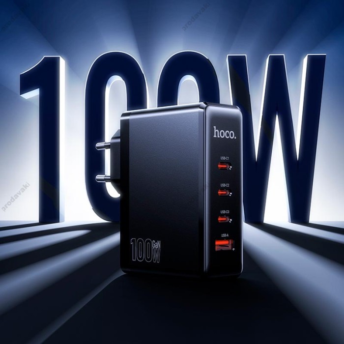 Мережевий зарядний пристрій HOCO N85 Vigoroso charger 100W Black