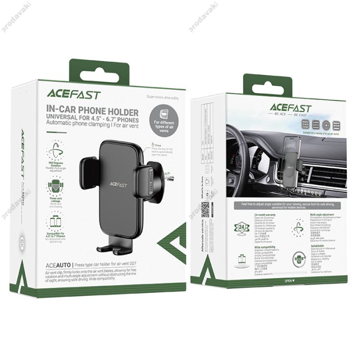 Автомобільний тримач ACEFAST D27 Car Mount Holderfor air vent Black
