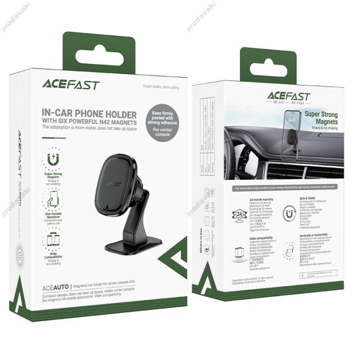 Автомобільний тримач ACEFAST D35 Car Mount Magnetic Holder Black