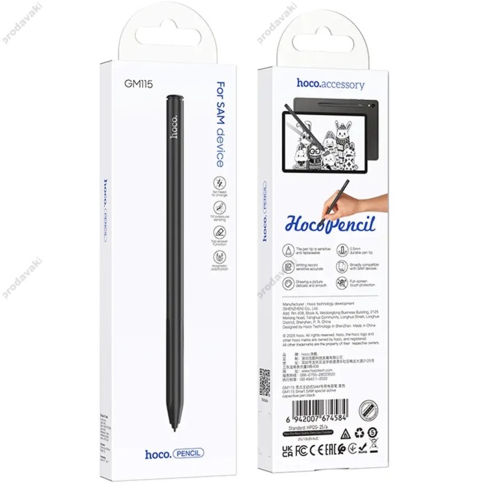 Стілус Hoco GM115 Smart SAM special active capacitive pen Black