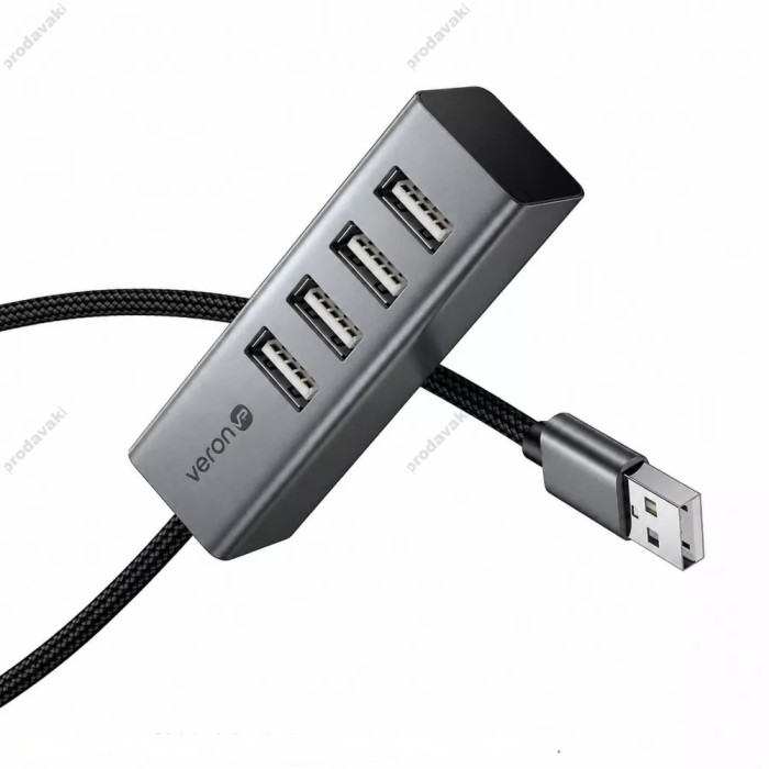 USB-Хаб Veron H4A converter USB to 4xUSB 2.0 Grey