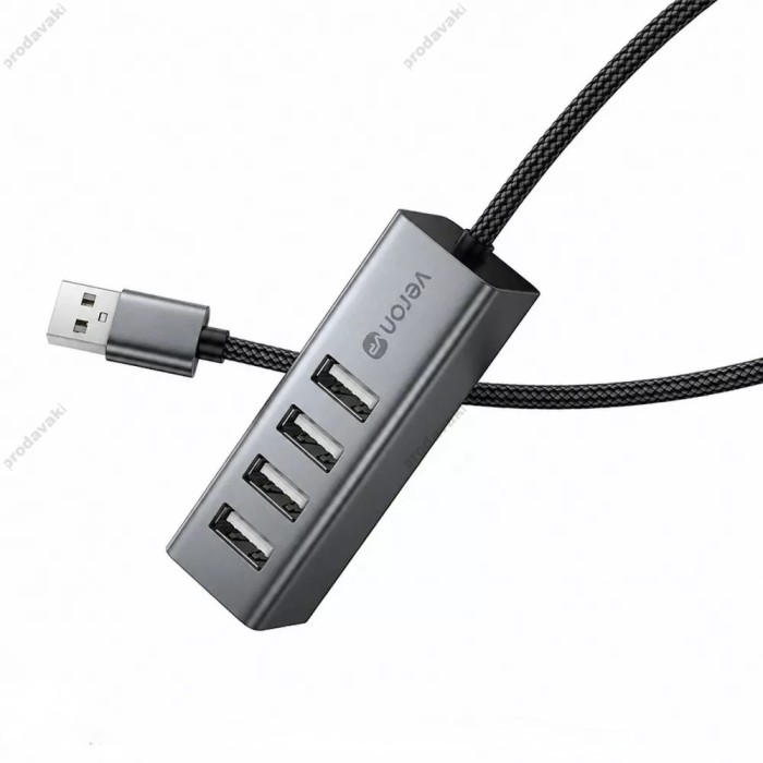 USB-Хаб Veron H4A converter USB to 4xUSB 2.0 Grey
