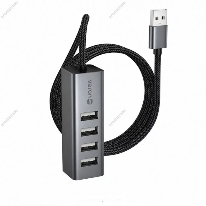 USB-Хаб Veron H4A converter USB to 4xUSB 2.0 Grey
