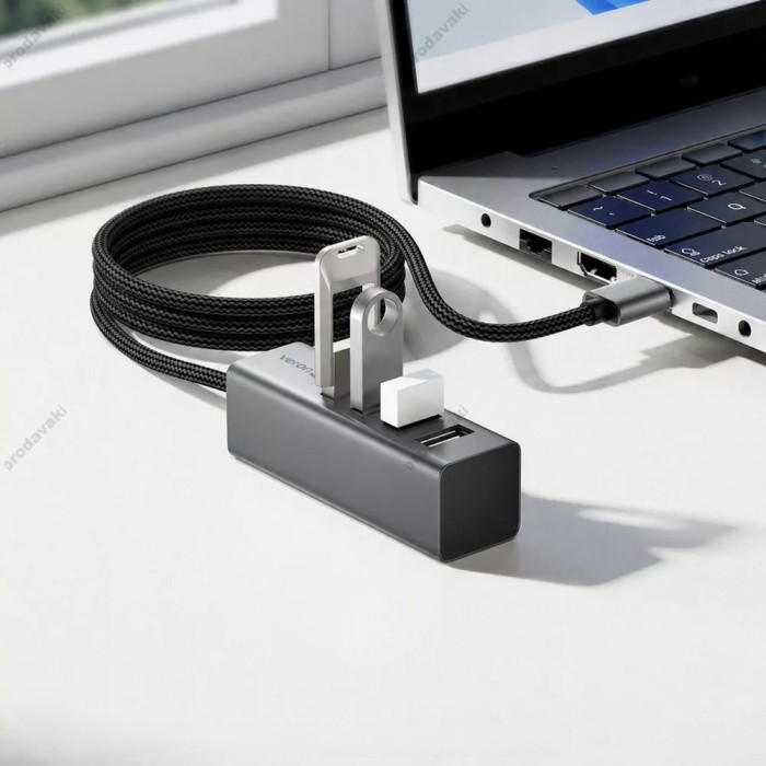 USB-Хаб Veron H4A converter USB to 4xUSB 2.0 Grey