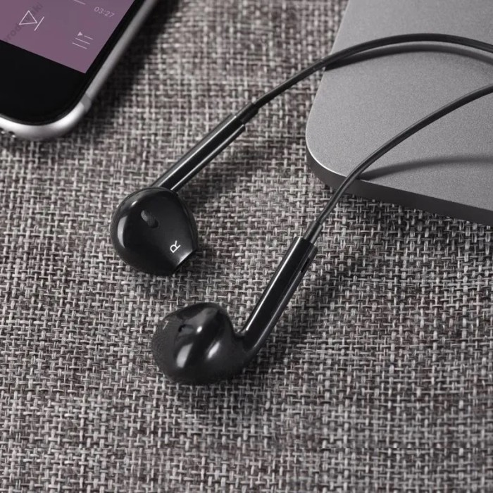 Дротові навушники HOCO M101 Crystal joy wire-controlled earphones mic 3.5mm Black