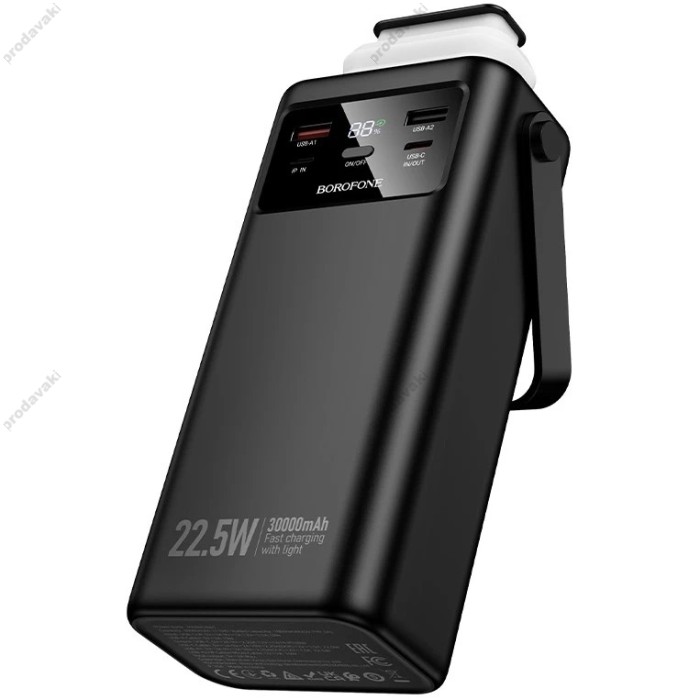 Повербанк портативний акумулятор Power bank Borofone BJ65 High four-cables 22.5W+PD20W 30000 mAh Black