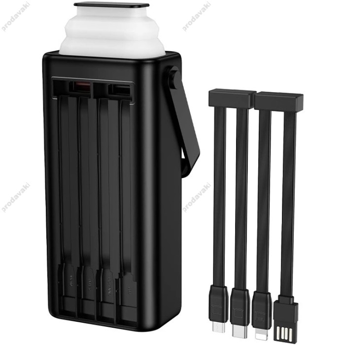 Повербанк портативний акумулятор Power bank Borofone BJ65 High four-cables 22.5W+PD20W 30000 mAh Black