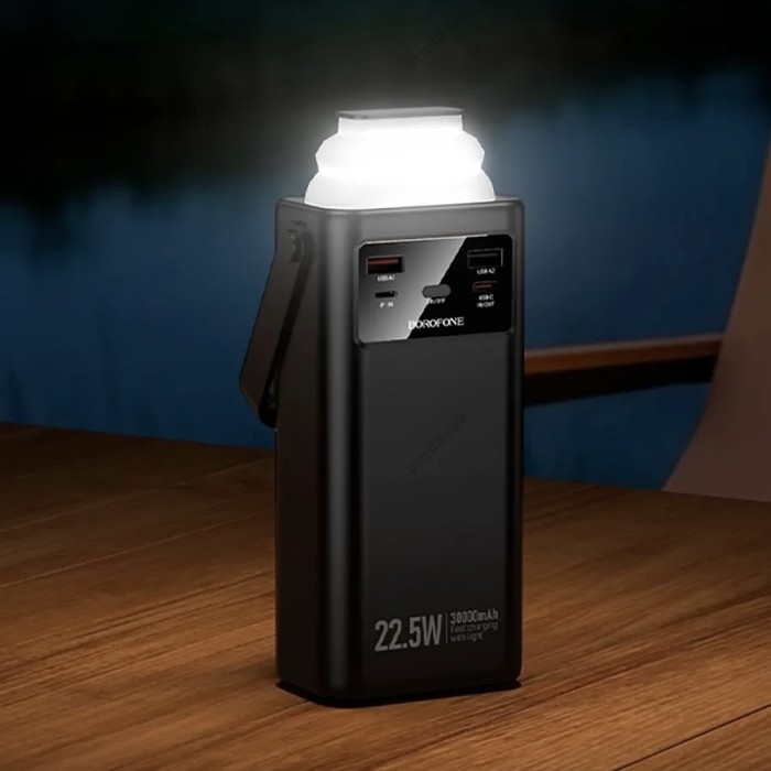 Повербанк портативний акумулятор Power bank Borofone BJ65 High four-cables 22.5W+PD20W 30000 mAh Black