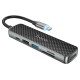 USB-Хаб HOCO HB24 Easy display multifunction 6в1 Type-C to HDMI+USB 3.0+USB 2.0+SD+TF+PD Metal grey