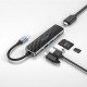 USB-Хаб HOCO HB24 Easy display multifunction 6в1 Type-C to HDMI+USB 3.0+USB 2.0+SD+TF+PD Metal grey