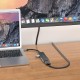 USB-Хаб HOCO HB24 Easy display multifunction 6в1 Type-C to HDMI+USB 3.0+USB 2.0+SD+TF+PD Metal grey