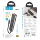 USB-Хаб HOCO HB24 Easy display multifunction 6в1 Type-C to HDMI+USB 3.0+USB 2.0+SD+TF+PD Metal grey