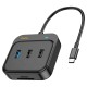 USB-Хаб HOCO HB38 Easy link Multiport Adapter 7в1 Type-C to HDMI+USB 3.0+2xUSB 2.0+SD+TF+PD Black