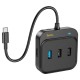 USB-Хаб HOCO HB38 Easy link Multiport Adapter 7в1 Type-C to HDMI+USB 3.0+2xUSB 2.0+SD+TF+PD Black