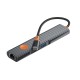USB-Хаб WiWU Wi-HB005 Cyber Hub 5в1 Type-C to HDMI+2xUSB 3.1+RJ45+PD Grey