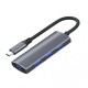 USB-Хаб CH 4в1 Type-C to 3xUSB 2.0+USB 3.0 Grey