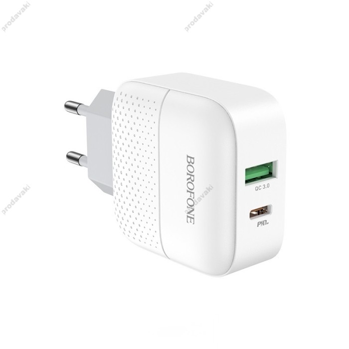 Мережевий зарядний пристрій Borofone BA46A Premium charger 20W White