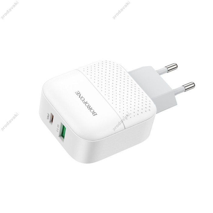 Мережевий зарядний пристрій Borofone BA46A Premium charger 20W White
