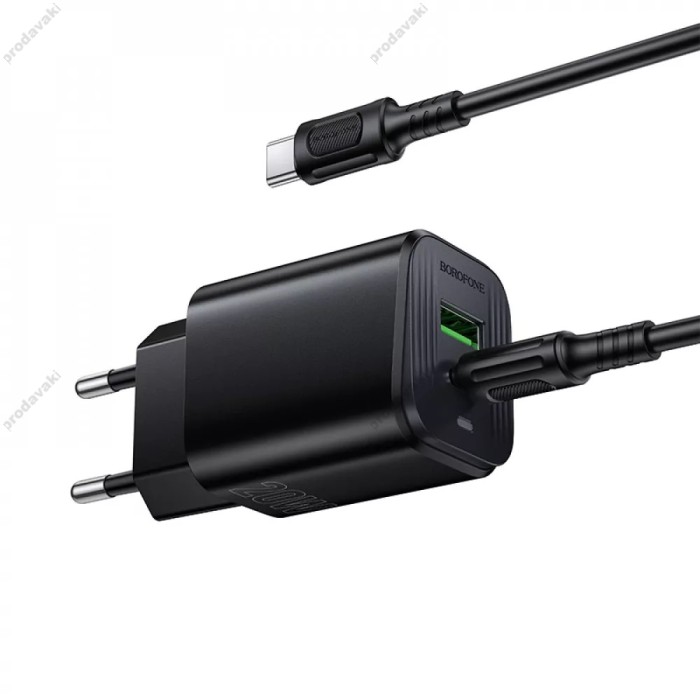 Мережевий зарядний пристрій Borofone BAS83A Star charger Type-C cable 20W Black