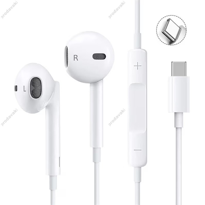 Дротові навушники HOCO M101 Crystal grace wire-controlled with mic Type-C White
