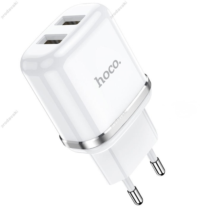 Мережевий зарядний пристрій HOCO N4 Aspiring dual port charger Type-C cable 12W White