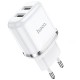 Мережевий зарядний пристрій HOCO N4 Aspiring dual port charger Type-C cable 12W White