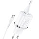 Мережевий зарядний пристрій HOCO N4 Aspiring dual port charger Type-C cable 12W White