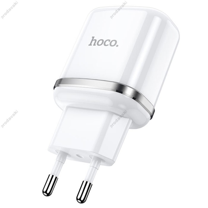Мережевий зарядний пристрій HOCO N4 Aspiring dual port charger Type-C cable 12W White