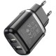 Мережевий зарядний пристрій HOCO N4 Aspiring dual port charger Type-C cable 12W Black