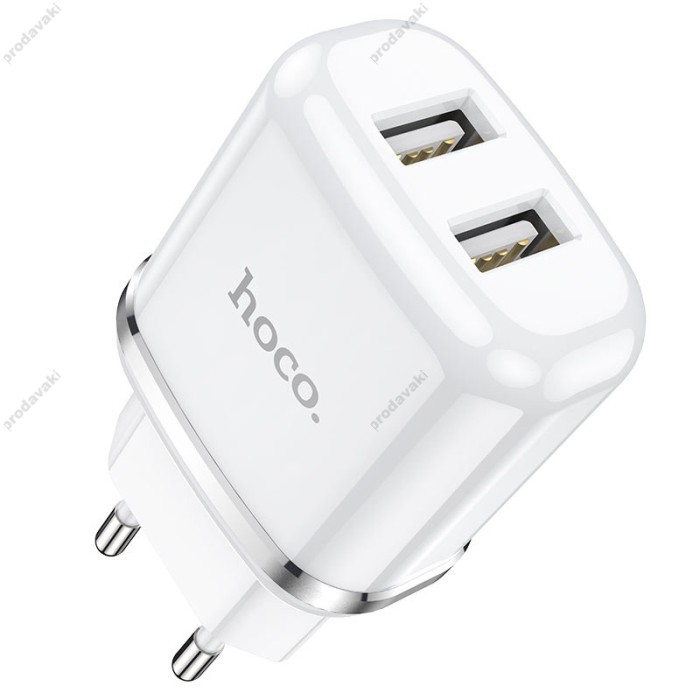 Мережевий зарядний пристрій HOCO N4 Aspiring dual port charger Type-C cable 12W White