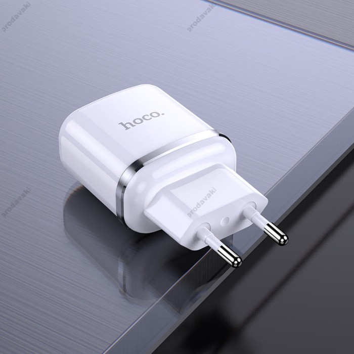 Мережевий зарядний пристрій HOCO N4 Aspiring dual port charger Type-C cable 12W White