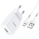 Мережевий зарядний пристрій Hoco N9 Especial single port charger Micro cable 10.5W White