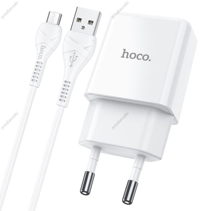 Мережевий зарядний пристрій Hoco N9 Especial single port charger Micro cable 10.5W White