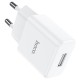 Мережевий зарядний пристрій Hoco N9 Especial single port charger Micro cable 10.5W White