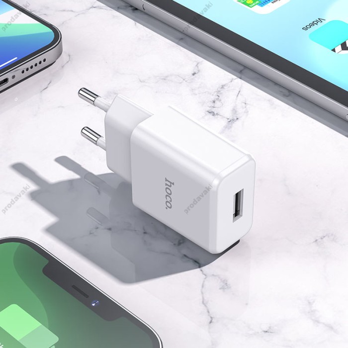 Мережевий зарядний пристрій Hoco N9 Especial single port charger Micro cable 10.5W White
