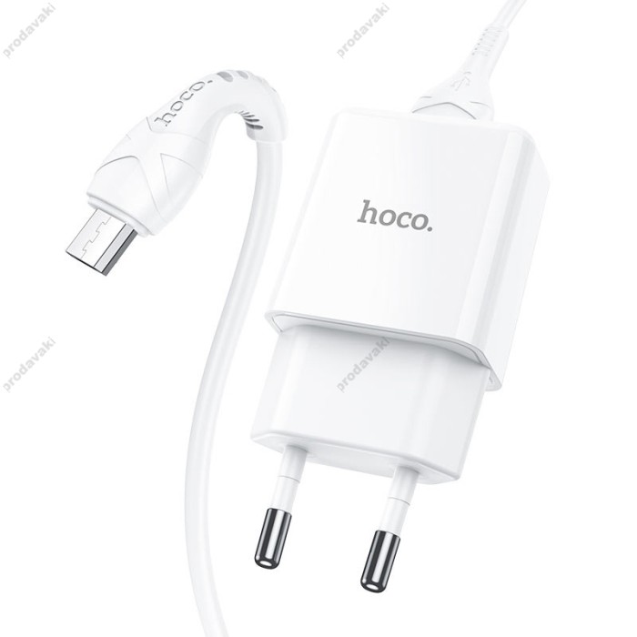 Мережевий зарядний пристрій Hoco N9 Especial single port charger Micro cable 10.5W White