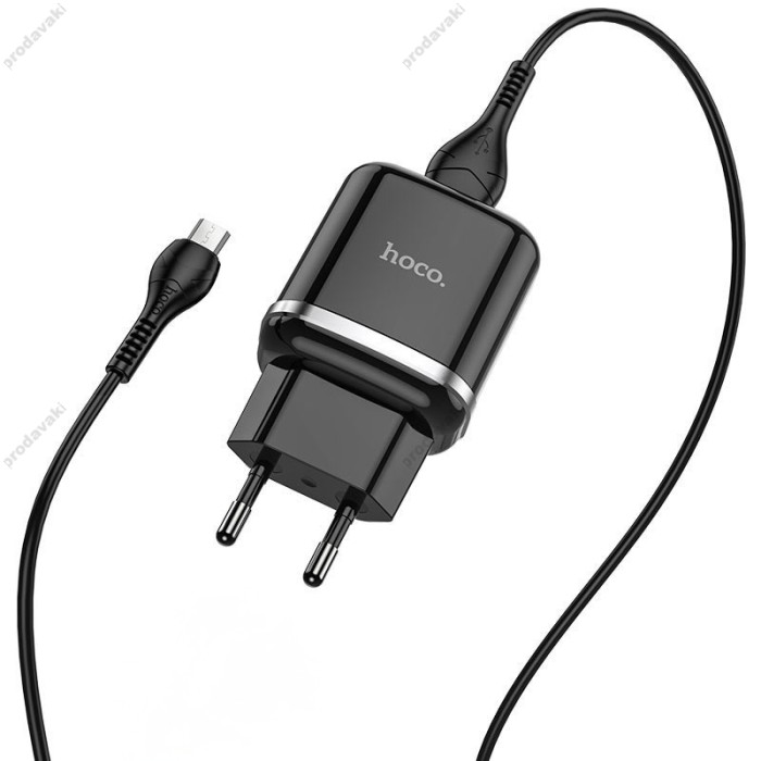 Мережевий зарядний пристрій HOCO N3 Special Micro Cable 18W Black