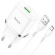 Мережевий зарядний пристрій HOCO N3 Special Micro Cable 18W White