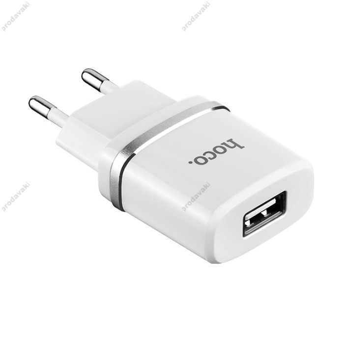 Мережевий зарядний пристрій Hoco C11 Lightning cable 5W White