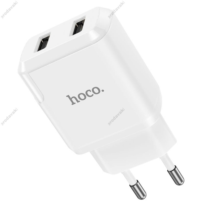Мережевий зарядний пристрій HOCO N7 Speedy dual port charger Micro cable 10.5W White