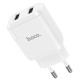 Мережевий зарядний пристрій HOCO N7 Speedy dual port charger Micro cable 10.5W White