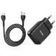 Мережевий зарядний пристрій HOCO N7 Speedy dual port charger Micro cable 10.5W Black