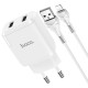 Мережевий зарядний пристрій HOCO N7 Speedy dual port charger Lightning cable 10.5W White