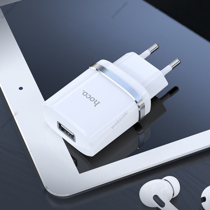 Мережевий зарядний пристрій HOCO N1 Ardent single port charger Micro USB cable 12W White